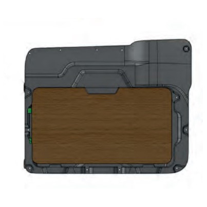 RAIL DE TABLE MURAL POUR TABLE DE CAMPING INTEGREE A LA PORTE COULISSANTE - TANSPORTER T5 & T6 - GRISE VW