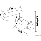 Miniature Robinet mitigeur rabattable Wheel double articulation - OSCULATI N° 1