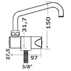 Miniature Robinet rabattable eau froide bas Slide - OSCULATI N° 1