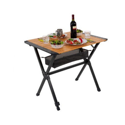 TABLE BAMBOU/ALU MENDOZA ENROULABLE -  80x60cm - CARBEST