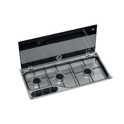 Réchaud - 3 FEUX - 700 x 97 x 350 mm - NOIR - DOMETIC