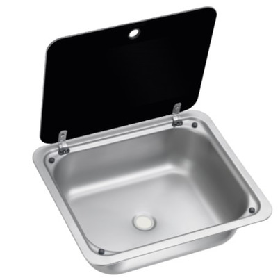 Evier Carré  CE99-B410 – Avec Couvercle en Verre Noir - DOMETIC