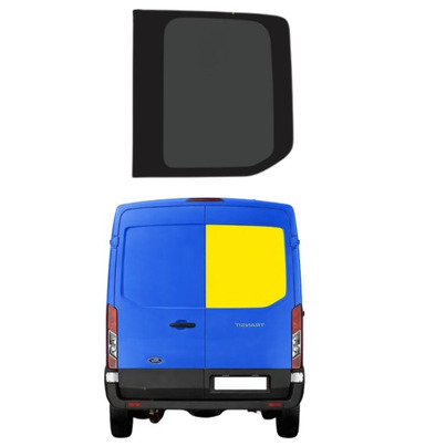 Baie FIXE - porte battante arrière DROITE   -   798 x 831 mm  - EN VERRE SECURIT -  Ford transit  - Depuis 2014
