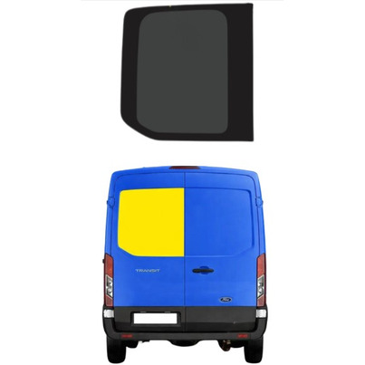 Baie FIXE - porte battante arrière GAUCHE -   798 x 831 mm  - EN VERRE SECURIT -  Ford transit  - Depuis 2014