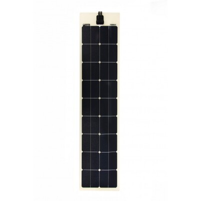 Panneau souple 12V I 70Wc I cellules Sunpower® back contact I Tedlar blanc I ETFE polymère - AVEC BOITE DE JONCTION AU DOS - ENERGIE MOBILE 