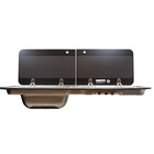 Miniature Réchaud combiné - 1 ÉVIER  ( A GAUCHE ) &   2 FEUX- 900 x 360 mm - NOIR/ARGENT - CARBEST N° 12