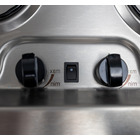 Miniature Réchaud combiné - 1 ÉVIER  ( A GAUCHE ) &   2 FEUX- 900 x 360 mm - NOIR/ARGENT - CARBEST N° 8