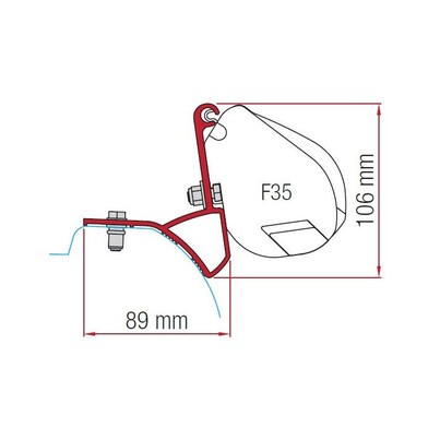 KIT ADAPTATEUR POUR STORE F35PRO R Trafic 3 à partir de 2015 - BLACK -  FIAMMA