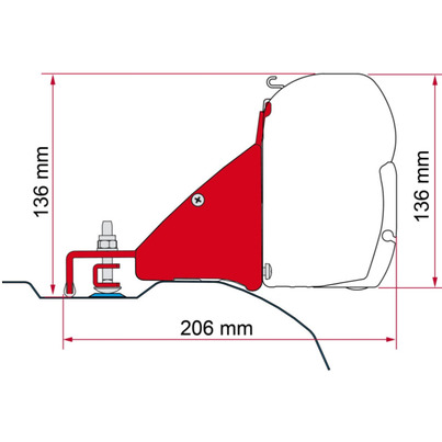 Adaptateur F45 pour DUCATO JUMPER BOXER à partir de 06/2006 L3H2  - FIAMMA