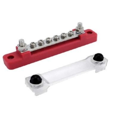 Busbar de Distribution Positif Hybride | 2 x M6 + 6 x M4 | 150A avec Capot Transparent