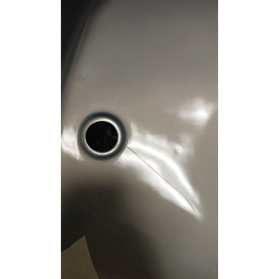 ATTENTION Produit imparfait | LAVABO ENCASTRABLE OVALE EN PLASTIQUE ARGENT 450x335x145mm