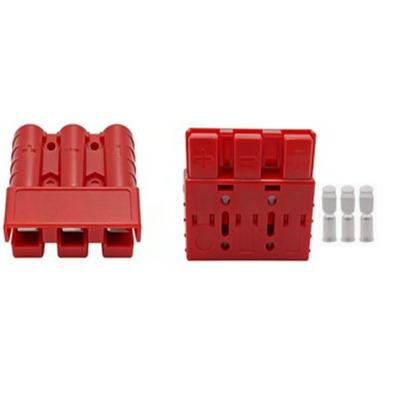 Connecteur Multi-Voies Type Anderson Rouge 3 Broches | 50A | Avec 3 Cosses 6 AWG (16 mm²)