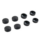 Miniature Lot de 8 Caches Vis et Amortisseurs en Caoutchouc -  Pour Plaques de Cuisson - Ø 11,5 mm - NOIR - N° 0