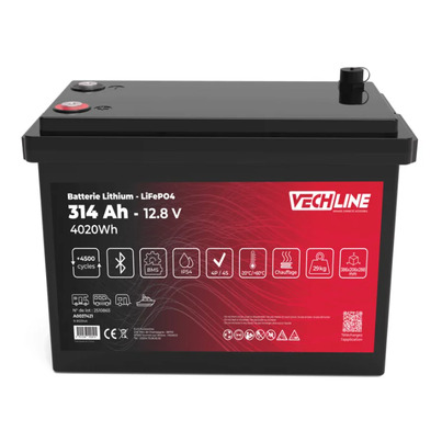 Batterie Lithium LiFePO4 12V 314 Ah   4500 Cycles | Capacité XXL Exceptionnelle 4020 Wh - VECHLINE