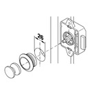 Miniature Serrure Large Push Lock - Φ26 mm - Entraxe de 64.5 mm -  Chrome N° 1