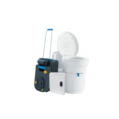 Pack WC à cassette Premium 17,2L : Toilette pivotante à 180° avec chasse 12V, et portillon inclus 