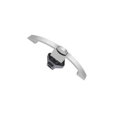 Serrure à bouton poussoir courbée - Φ12 mm - Entraxe de  160 mm - Satin Nickel