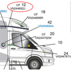 Autocollant  - BLEU NUIT pour toit cabine châssis Ford – Coté droit - Challenger Profilé