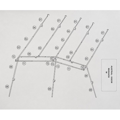 TUBE REPERE 00 - Diamètre 25 × 765 mm  - POUR ARMATURE AUSTRAL 3.00 mètres - Taille M - TRIGANO