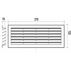 Miniature Grille d'aération plastique - 170 cm² 370x130 mm - ZADI N° 1