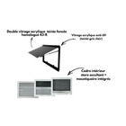 Miniature Baie projetable SQUARE en double vitrage acrylique –  450 x 500 - Store occultant + moustiquaire N° 4