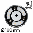 Miniature Plafonnier LED tactile miroir -  Ø 100 mm - 12/24V - BLANC CHAUD  avec veilleuse BLEUE N° 3