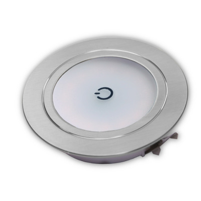 Spot LED encastré tactile dimmable Ø 65 mm 12/24V 2W blanc chaud – Chrome