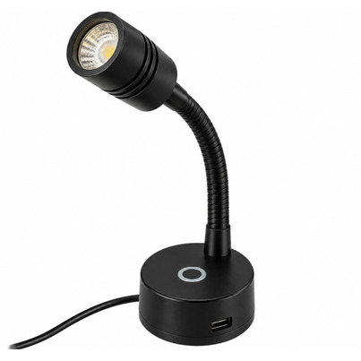Liseuse LED sur flexible 100 mm  avec variateur tactile & port USB — 12/24V Noir - CARBEST