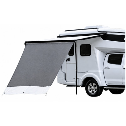 Panneau Pare-Soleil Sun Blocker DELUX GRIS 350 x 210 MM avec Haubans & Piquets — Compatible Stores Fiamma & Thule