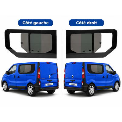 Baie coulissante 1193x665mm - AVANT DROITE & AVANT GAUCHE  - VERRE TEINTÉ - RENAULT TRAFIC 2 (2002-2015)