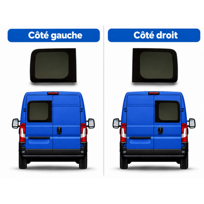 PACK Baie fixe 826x665mm - PORTE ARRIÈRE GAUCHE  & DROITE - VERRE TEINTÉ - DUCATO / JUMPER / BOXER / MOVANO (DEPUIS 2007)