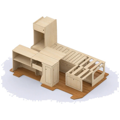 Kit d'aménagement intérieur COZY adaptable pour fourgon compact - L1 court - LIBERTY VAN