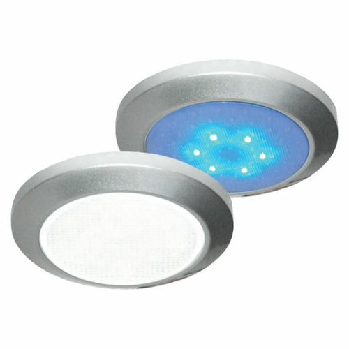 PLAFONNIER 12 LEDS / 12 volts blanches ou 6 LED bleues comme lumière d’appoint. - Ø 69 x h10 mm - CARBEST